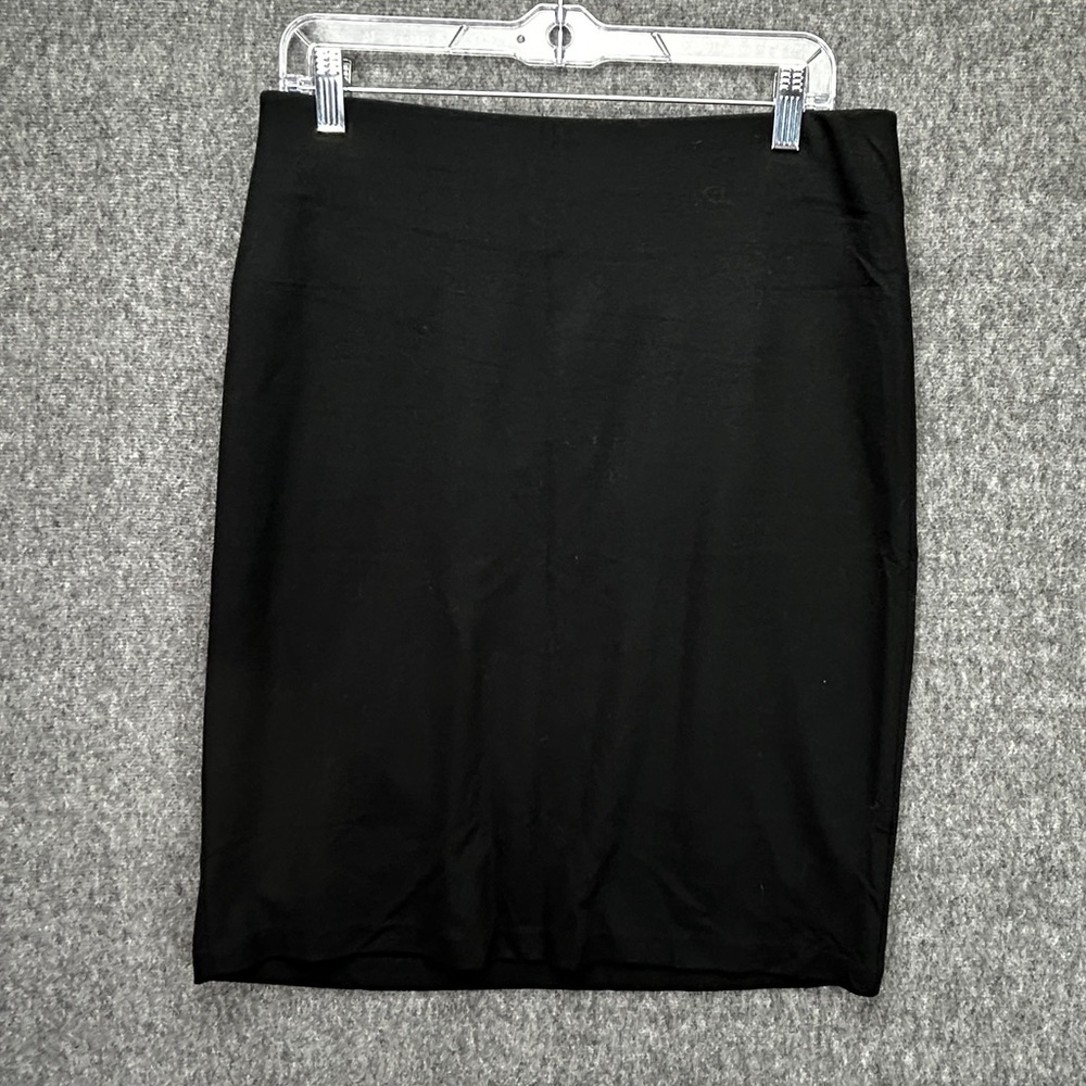 Philosophy Black with A Gold Zipper Pencil Skirt Stretchy Size 10 (780)